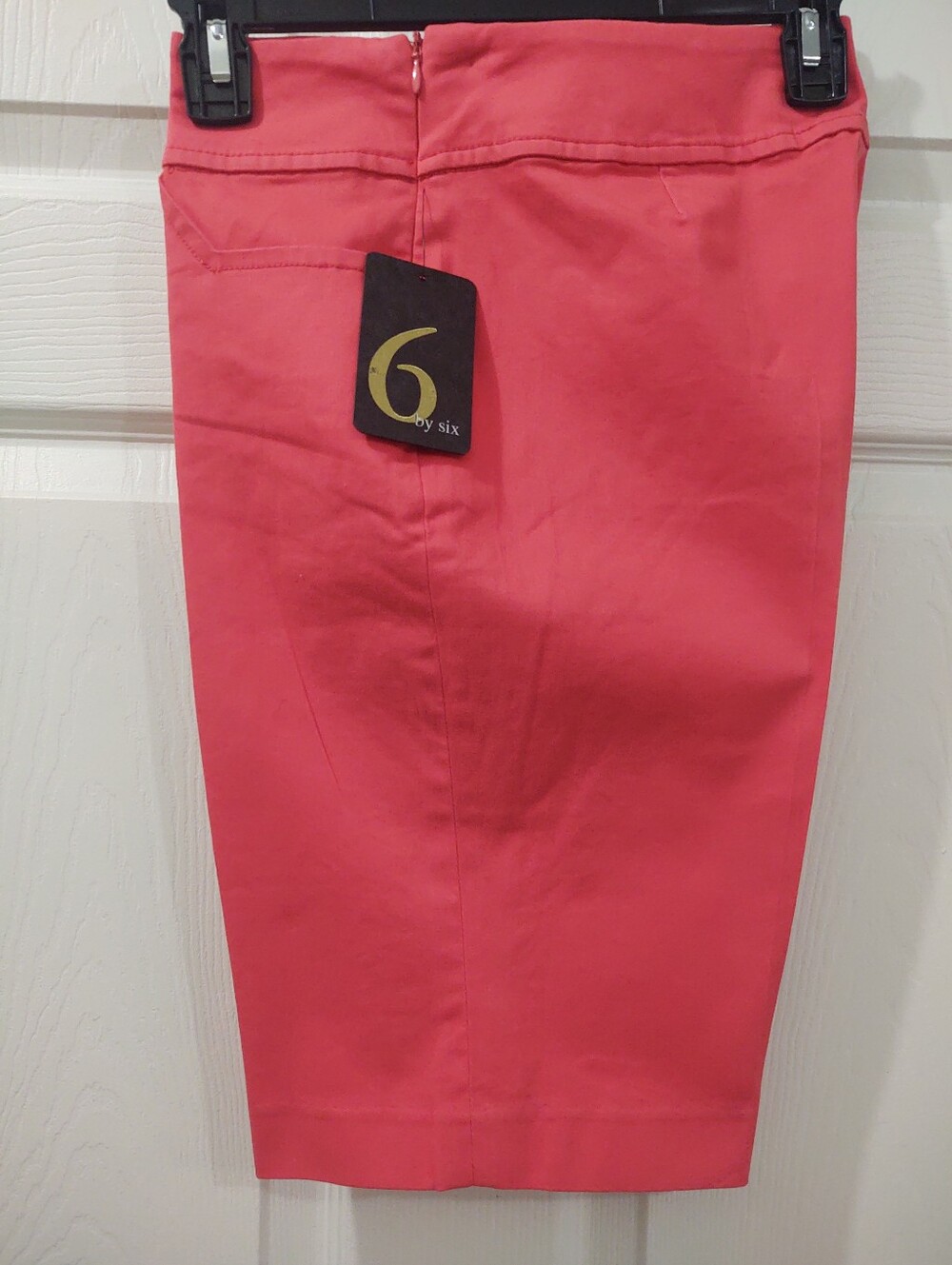 6 by Six Coral Pink Stretch Pants